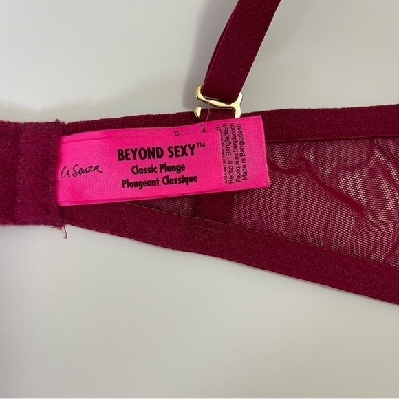 LA Senza Beyond Sexy Maroon Classic Plunge Push Up Bra 34C - Picture 7 of 7